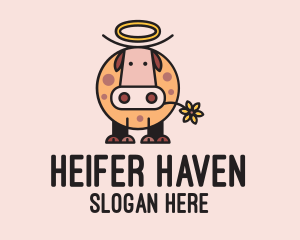Heifer - Holy Cow Cartoon logo design