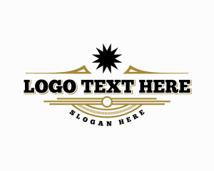 Retro - Western Cowboy Starburst logo design