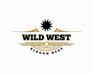Western - Western Cowboy Starburst logo design