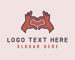 Valentine - Hands Love Dating logo design