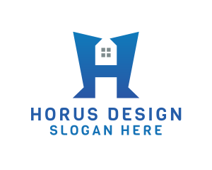 Geometric H House logo design