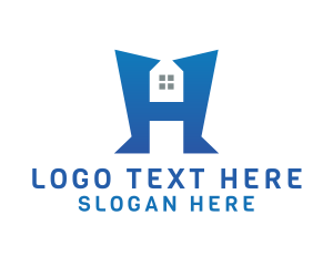 Initial - Geometric H House logo design