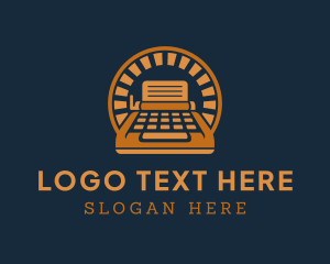 Newsletter - Retro Document Typewriter logo design