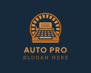 Editorial - Retro Document Typewriter logo design