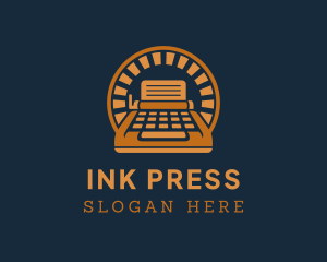 Press - Retro Document Typewriter logo design
