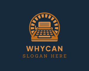 Writer - Retro Document Typewriter logo design