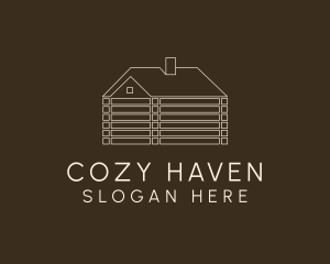 Minimalist Log Cabin  logo design