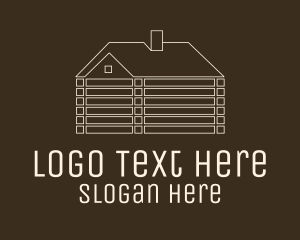 Log - White Minimalist Log Cabin logo design
