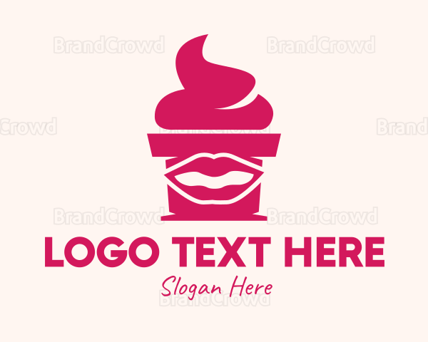 Red Lip Cupcake Logo