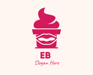 Red Lip Cupcake logo design