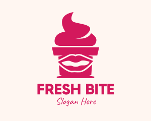Mouth - Red Lip Cupcake logo design