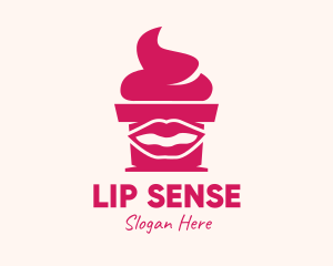 Lip - Red Lip Cupcake logo design