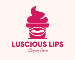 Lips - Red Lip Cupcake logo design