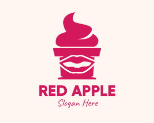 Red - Red Lip Cupcake logo design