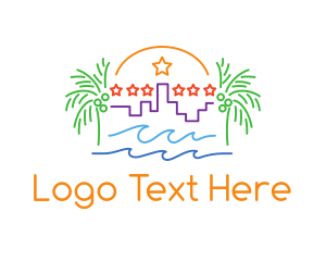 Vacation - Tropical City Oasis logo design