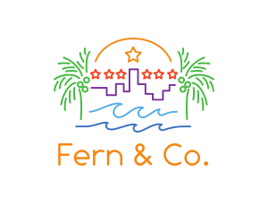 Tropical City Oasis logo design