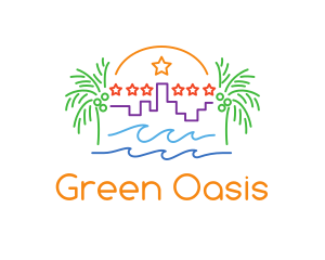 Tropical City Oasis logo design