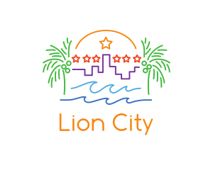 Tropical City Oasis logo design