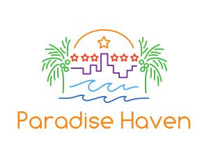 Tropical City Oasis logo design