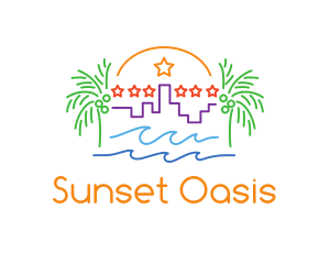 Tropical City Oasis logo design