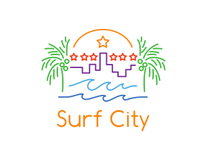 Tropical City Oasis logo design