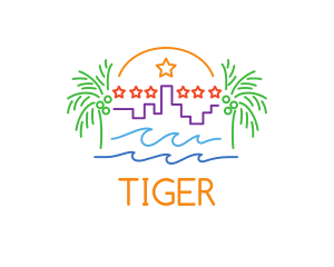 Wave - Tropical City Oasis logo design