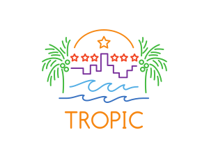 Tropical City Oasis logo design