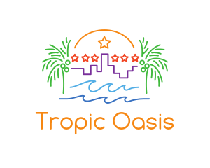 Tropical City Oasis logo design