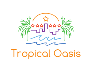 Tropical - Tropical City Oasis logo design