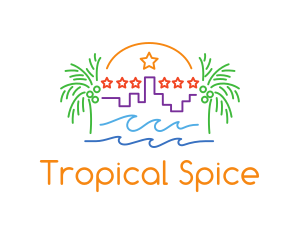 Tropical City Oasis logo design