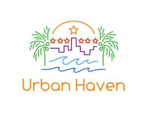 Tropical City Oasis logo design