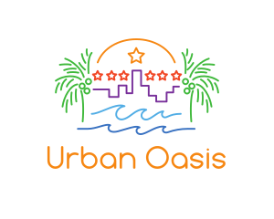 City - Tropical City Oasis logo design