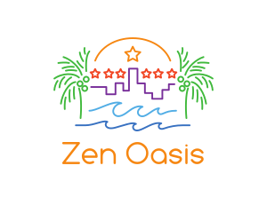 Tropical City Oasis logo design