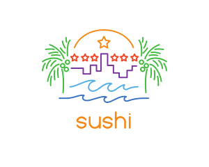 Tropical City Oasis logo design