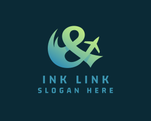 Ligature - Travel Plane Ampersand logo design