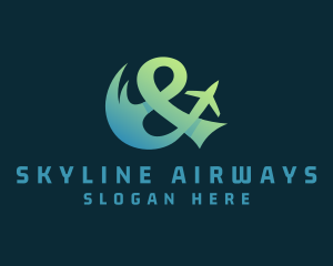 Airliner - Travel Plane Ampersand logo design