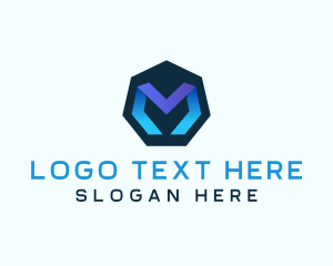 Heptagon - Startup Geometric Letter M logo design