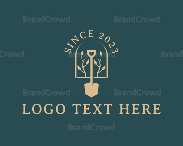 Landscaping Shovel Garden Logo