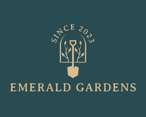 Landscaping Shovel Garden logo design