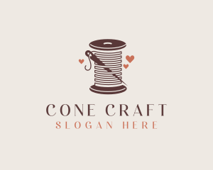 Thread Needle Heart Seamstress  logo design