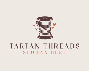 Thread Needle Heart Seamstress  logo design