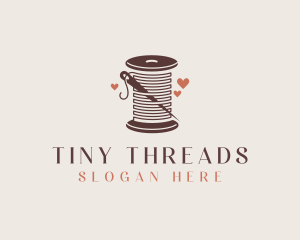 Thread Needle Heart Seamstress  logo design