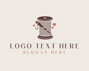 Thread Needle Heart Seamstress  Logo