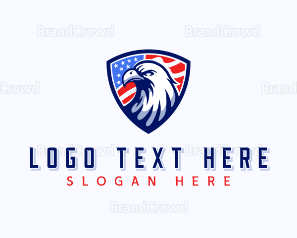 Patriotic Eagle Shield Logo