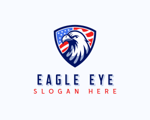 Patriotic Eagle Shield logo design