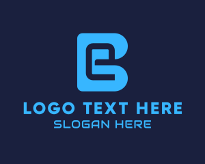 Negative Space - Digital E & B logo design