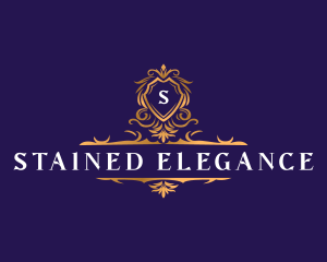 Luxury Floral Shield logo design