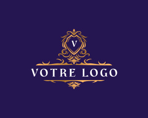 Wealth - Luxury Floral Shield logo design