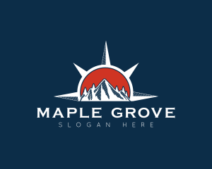 Maple - Compass Mountain Sunset logo design