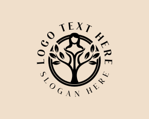 Organic - Yoga Meditation Woman logo design